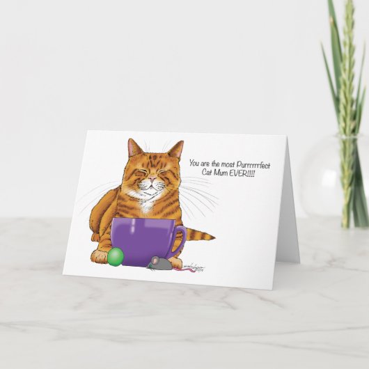 Beste Katze Mum Ever! Karte (Vorderseite)