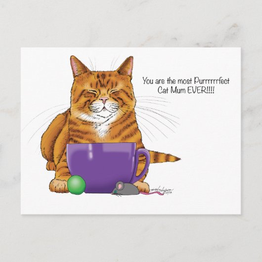 Beste Katze Mum Ever! Postkarte (Vorderseite)