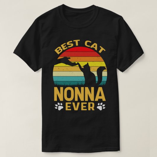 Beste Katze NONNA je Retro Vintag T-Shirt (Design vorne)