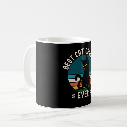Beste Katze Oma Ever Funny Black Cat Kaffeetasse (Vorderseite Links)