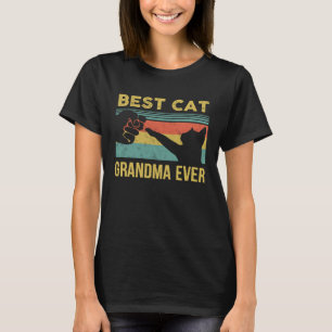 Beste Katze Oma je Vintag Katzen Glückliche Mutter T-Shirt