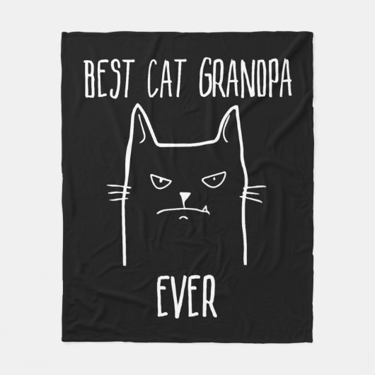 Beste Katze Opa Ever - Kitty Papa Fleecedecke (Vorderseite)