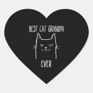 Beste Katze Opa Ever - Kitty Papa Herz-Aufkleber