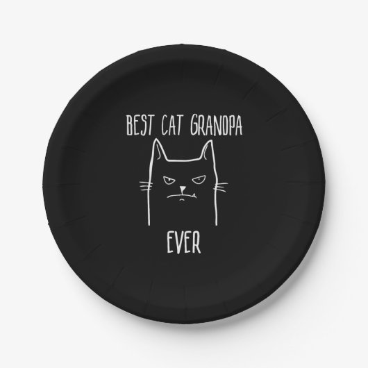 Beste Katze Opa Ever - Kitty Papa Pappteller (Vorderseite)