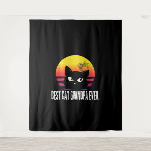 Beste Katze Opa je Cat Retro Geschenk Wandteppich
