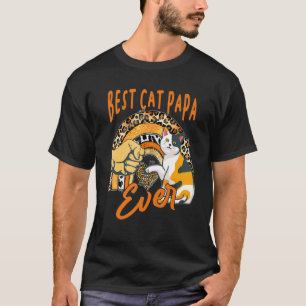 Beste Katze Papa Ever Katzenleopard Regenbogen Vat T-Shirt