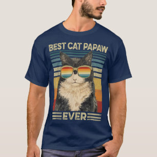 Beste Katze Papaw je Retro Vintag Cat Vater Vater  T-Shirt