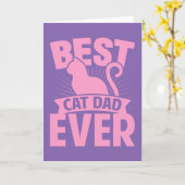 Beste Katze Vater Ever - KatzenSilhouette Karte (Gelbe Blume)