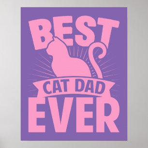 Beste Katze Vater Ever - KatzenSilhouette Poster