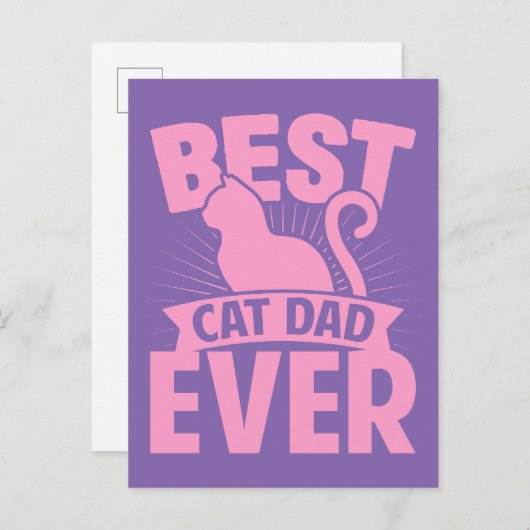 Beste Katze Vater Ever - KatzenSilhouette Postkarte (Vorne/Hinten)