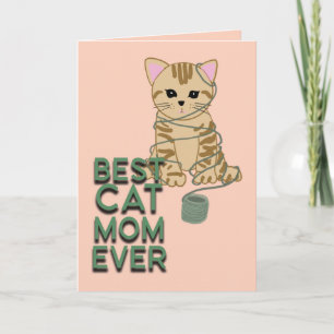 Beste Katzen-Mama je Hand Illustrierter Muttertag Karte