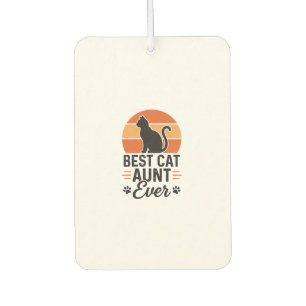 Beste Katzen-Tante überhaupt Vintage-Sonnenunterga Autolufterfrischer