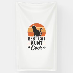 Beste Katzen-Tante überhaupt Vintage-Sonnenunterga Banner
