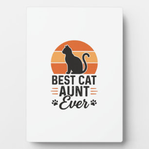 Beste Katzen-Tante überhaupt Vintage-Sonnenunterga Fotoplatte