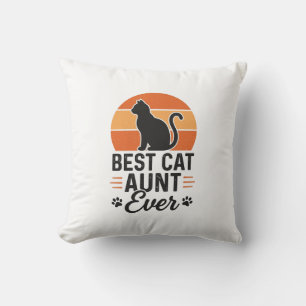 Beste Katzen-Tante überhaupt Vintage-Sonnenunterga Kissen