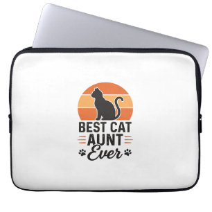 Beste Katzen-Tante überhaupt Vintage-Sonnenunterga Laptopschutzhülle