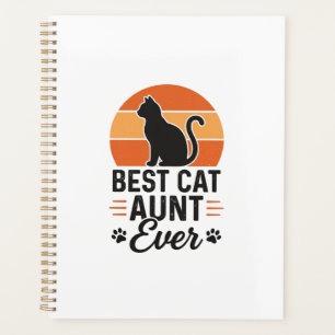 Beste Katzen-Tante überhaupt Vintage-Sonnenunterga Planer