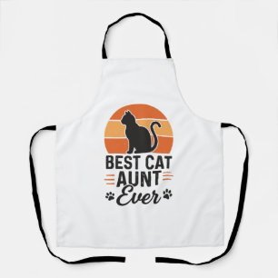 Beste Katzen-Tante überhaupt Vintage-Sonnenunterga Schürze