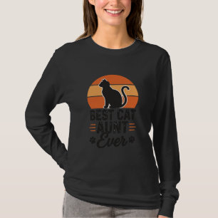 Beste Katzen-Tante überhaupt Vintage-Sonnenunterga T-Shirt