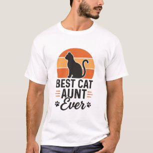Beste Katzen-Tante überhaupt Vintage-Sonnenunterga T-Shirt