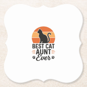 Beste Katzen-Tante überhaupt Vintage-Sonnenunterga Untersetzer