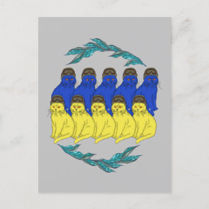 Beste Katzen Ukrainische Militärkatzen Postkarte