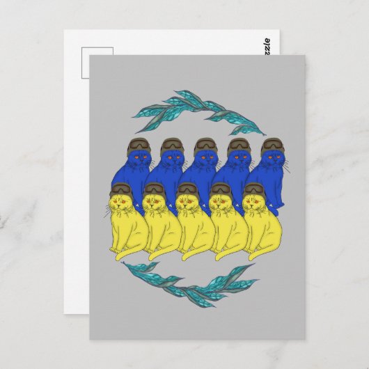 Beste Katzen Ukrainische Militärkatzen Postkarte (Vorne/Hinten)