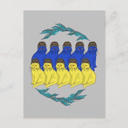 Beste Katzen Ukrainische Militärkatzen Postkarte (Vorderseite)