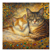Beste Katzenfreunde Klimt-inspiriert