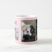 Beste Katzenmutter 2 Foto Name pink grau Kaffeetasse (Mittel)