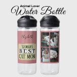 Beste Katzenmutter 4 Foto Name pinkgrün Trinkflasche<br><div class="desc">Sie suchen das perfekte Geschenk für die weltbeste Katzenmutter? Diese individuell gestaltbare Wasserflasche ist eine gute Wahl! Mit spielerischen Katzendesigns ist es der ideale Weg für alle Tierliebhaber, Hydratie bleibe und dabei ihren Stolz auf die Kätzchen zu zeigen. Tauschen Sie die vier Fotos mit Ihren Lieblings-Schnappschüssen ihrer wütenden Freunde aus...</div>