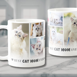 Beste Katzenmutter 8 Foto-Collage Kaffeetasse