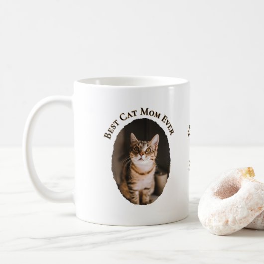 Beste Katzenmutter Aller Zeiten Benutzerdefiniert Kaffeetasse (Mit Donut)