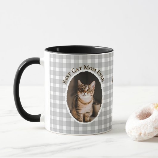 Beste Katzenmutter Aller Zeiten Benutzerdefiniert  Tasse (Mit Donut)