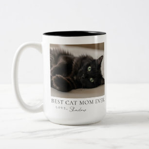 Beste Katzenmutter Aller Zeiten Foto-Tasse Zweifarbige Tasse