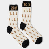 Beste Katzenmutter Aller Zeiten Haustier-Fotomuste Socken (Rechts)