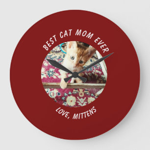 Beste Katzenmutter Aller Zeiten Katzenfoto Namens  Große Wanduhr