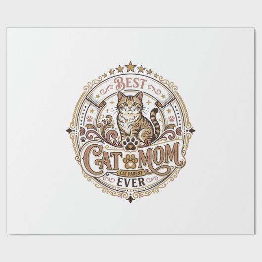 Beste Katzenmutter Aller Zeiten Katzenmutter Vater Geschenkpapier (Flach)