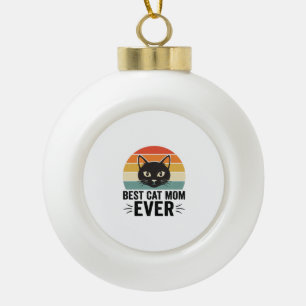 Beste Katzenmutter Aller Zeiten Retro Katzen Gesic Keramik Kugel-Ornament