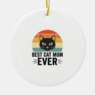 Beste Katzenmutter Aller Zeiten Retro Katzen Gesic Keramik Ornament