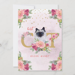 Beste Katzenmutter Aller Zeiten Siamkatze Mutterta Feiertagskarte