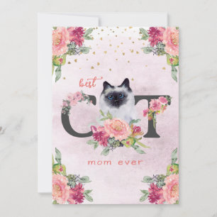 Beste Katzenmutter Aller Zeiten Siamkatze Mutterta Feiertagskarte