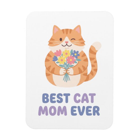 Beste Katzenmutter Aller Zeiten Tabby-Katze Grafik Magnet (Vertikal)
