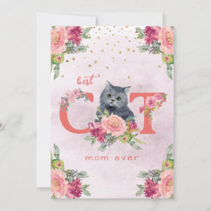 Beste Katzenmutter Allerzeit Kitten-Illustration M Feiertagskarte
