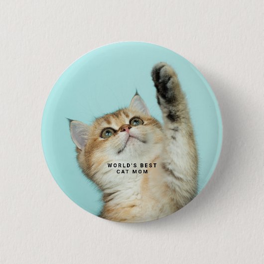 Beste Katzenmutter der Welt Benutzerdefiniertes Fo Button (Vorderseite)
