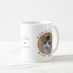 Beste Katzenmutter der Welt Gold Personalisierter Kaffeetasse