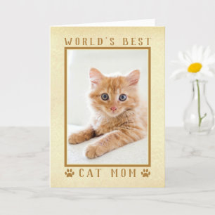 Beste Katzenmutter der Welt Goldenes Muttertagsfot Karte