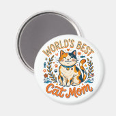 Beste Katzenmutter der Welt! Magnet (Vorderseite/Rückseite)
