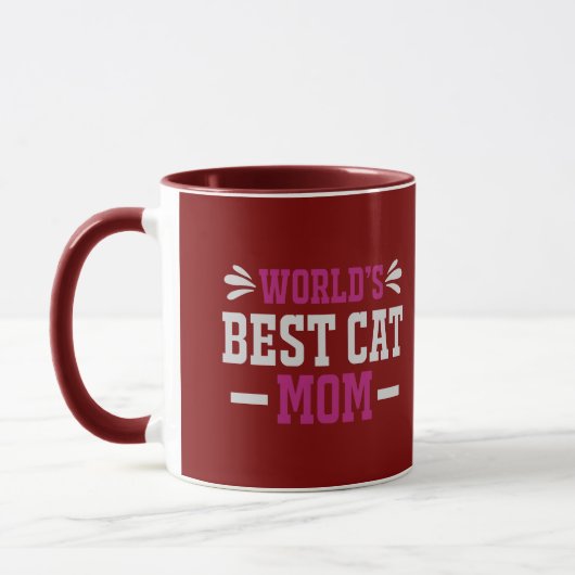 Beste Katzenmutter der Welt Modern typografisch Bu Tasse (Links)