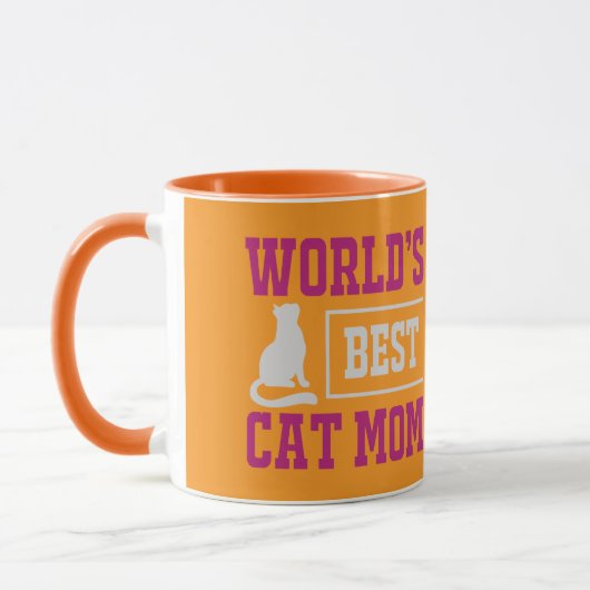 Beste Katzenmutter der Welt Orange und violette Si Tasse (Links)